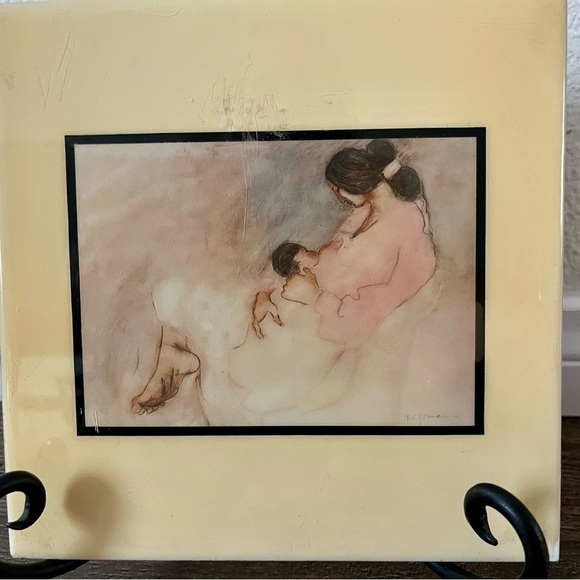 Tiled Art piece “Laila with child” by Navajo R.C. Gorman - Picture 2 of 10